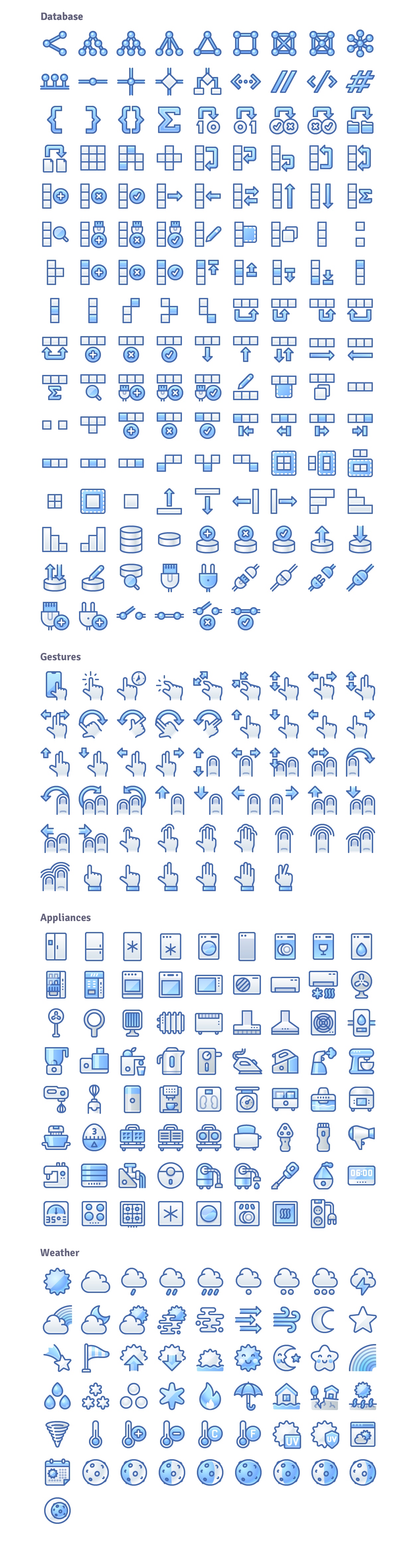 Infinity blue icons